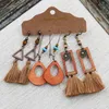 3pair/set Bohemia National Tassel flower Dangle Earrings Ancient Bronze Hollow Water Drop Charm Ear Rings Hoop for Women Fashion Jewelry Will and Sandy