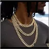 Pendant Pendants Jewelry Drop Delivery 2021 Karopel Iced Out Bling Rhinestone Gold Sier Miami Cuban Link Chain Necklaces Diamond Mens Hip Hop