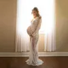 V-neck Lace Pregnancy Dresses Fancy Shooting Photo Pregnant Clothes Photography Props Maxi Maternity Gown Maternity Clothing Q0713