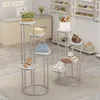 Clothing store window display rack Commercial Furniture gold high-low shoe bag four storey Zhongdao props marble decorative show table