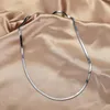 silver flat herringbone necklace