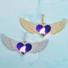 Custom Made Po Heart With wings Medallions Necklace & Pendant Rope Chain Gold Silver Color Cubic Zircon Men's Hip hop Jewe299r