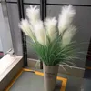 90CM 5Fork Large Artificial Reed Grass Plants Plastic White Wedding Flower DIY Material Office Home Decoration Accessories 210624