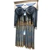 Europe Blackout Curtain Bedroom Living Room Villa Luxury Retro Blue Door Window Drapes Water Soluble Embroidery X771F 210712