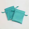 50pcs bijoux emballage affichage velours cordon sac vert flanelle daim Chic petites pochettes cadeau emballage boucles d'oreilles anneau collier