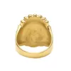 Anello in oro da uomo con gioielli in oro retrò capo indiano punk vintage esagerato in lega di metallo Anelli7992130