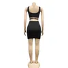 Toptan Yaz Kadın İki Parçalı Elbise Mini Etek Seksi Tank Üst + Etekler Bodycon Suit Parti Abiye Casual Spor Minidress Bayan Giyim KLW6507