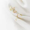 Kadınlar için 925 Ayar Gümüş Geometrik Spiral Hoop Küpe Basit Altın Renk Moda Güzel Takı 210707