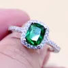 charm Women Diamond rings Fashion Jewelry 925 Sterling Silver CZ Cushion Shape Engagement Ring For Lover'S Gift