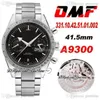 OMF A9300 Automatic Chronograph Mens Watch Tachymeter Bezel Black Dial 331.10.42.51.01.002 (Svart Balanshjul) Super Edition Rostfritt Stål Armband Puretime M29