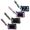 Impression tournesol léopard porte-cartes vache fleur multifonction néoprène passeport couverture ID bracelets embrayage porte-monnaie avec porte-clés 10 couleurs 100 pièces