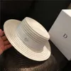 Sombrero de paja París París Fashion Weet letra plana top playa vacaciones al aire libre marea protector solar