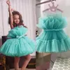 Girl's Dresses Baby Clothes For Girls Toddler Kids Wedding Princess Gown Girl Elegant Birthday Dress Tulle Bridesmaid Evening Party DressesG