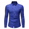 Chemise de smoking de mariage bleu royal hommes marque mode slim fit manches longues hommes chemises habillées affaires décontracté chemise homme 210721