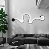 Snake-shaped black and white Led wall lamp lighting living room bedroom bedside home minimalist line decorative lamp