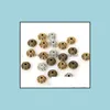 Alloy Loose Beads Jewelry 300Pcs/Lot Antique Bronze/Sier/Gold Ufo Shape Spacer Charms For Making 6Mm Drop Delivery 2021 Hhbua