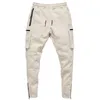 Herrbyxor män 2022 Autumn Men last Hip Hop Harem Joggers Manliga byxor Mens Solid Multi-Pocket Skinn Fit Sweatpants SK