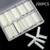 200PCS Box C Curved Straight Fake Nails Manicure Natrual Clear Art Artificial Tips Acrylic Tools Press On Salon Supply False239A