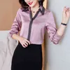 Ciężkie jedwabne koszule kobiety satynowe hafty bluzki Hollow Out Bluzka Topy Plus Size Blusas Mujer de Moda XXL 210427