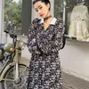 Vintage Floral Imprimer Femmes Robe À Manches Longues Femme Casual Longue Mode Printemps Automne Midi Boho Slim Robes 210514