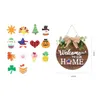 Christmas decorations Welcome Wreath Front Door Hanger Round Hanging Vertical Sign Home Decoration