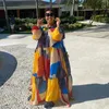 Roupas étnicas Robe Africain Femme Loose Sexy Digital Printing Dress Women Plus Size Kaftan Mujer Vestido Maxi Nigeriano