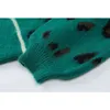Maglione lavorato a maglia vintage donna leopardo verde primavera manica lunga pullover maglieria oversize streetwear top donna 210515