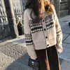 Casual Sweater knitted cardigan women autumn winter yellow lantern sleeve loose female button knitwear sweaters 210427