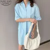 Korean Chic Clothes Casual white Long Shirts Women summer Ladies Blouse Cotton Loose Plus Size Tops Blusas 12497 210417