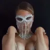 Moda Luksusowy Rhinestone Tassel Oczu Kobiety Bling Crystal Masquerade Maska Pokrywa Akcesoria do twarzy Biżuteria