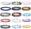 8MM Fashion Beaded Strands Natural Stone Healing Crystal Stretch Beads Bracelet Women Men Handmade Precious Gemstone Round Bracelets Jewelry 30 colors