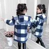 Autumn Winter Girls Casual Jackets Warm Hooded Outerwear Fashion Woolen Long Coat Children Clothing Teeange Outfits 9 211204