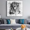 Art mural moderne aquarelle Lion photo toile peinture animaux affiches et impressions pour salon enfants chambre décor