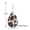 Dangle& chandelier Leopard Print Leather Earring Charms Leaf Teardrop Faux round Earrings Findings for Jewelry stud Making DIY Craft Supplies