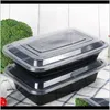 Boxes Kitchen Housekeeping Organization Home & Garden Drop Delivery 2021 10 50 Pcs Plastic Bento Meal Storage Food Prep Lunch Box Reusable Mi