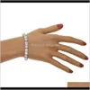 Sieraden round gesneden heren tennis armband zirconia drievoudige slot hiphop sieraden kubieke luxe kristal cz heren klassieke bedelarmbanden cadeau druppel deliv