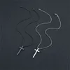 Titanium Stainleel Steel Simple Classic Fashion Cross Necklace Trendy Pendant Jesus Girl Short Long Chain Jewelry For Women G1206