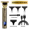 Electric Hairs Trimmer voor Mannen Haar Clipper USB Oplaadbare Professional 0mm Boeddha Draadloze Pro Li T Outliner Haircut T9 Barber