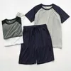 Pijama de verão modal para homens fina seção solta de manga curta shorts podem ser usados ​​fora de esportes Casa serviço terno homens sleepwear 210812