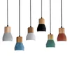 Pendant Lamps Nordic Creative Modern Minimalist Small Lamp Bar Table Dining Room Bedroom Bedside Color Cement Wood Hanging