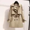 Kvinnors Trench Coats S-3XL Höst StreetWear Simple Coat British Windbreaker Kvinna Casual Raincoat Short Jaquetas Mujer