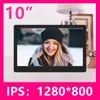 Novo tela de 10 polegadas IPS LED Backlight HD 1280 * 800 Digital Photo Frame Eletrônico Álbum Foto Música Filme Função Presente