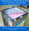 揚げアイスクリームロール機械DIY自家製アイスクリームメーカー機械商業揚げヨーグルトフライドアイスクリームマシン2100W