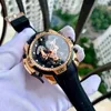 Rafa Tiger/RT luksusowe projektant mężczyzn zegarki duże tarcze Skomplikowane zegarek Poruszał kalendarz gumowy pasek szafir