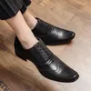 men dress shoes Homecoming Pageant leather Bullock Carving Lace Top Leather wedding party fashion loafers large size:US6.5-US11