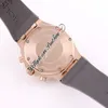 37mm 26231 Miyota Quartz Chronograph Ladies Womens Watch Rose Guld Diamanter Case Svart Inner Vit Textur Dial Stick Markörer Gummi Rem Stopwatch Puretime A04A1