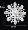 Volle Kristall Schneeflocke Brosche Party zugunsten Strass Blume Applikation DIY Handwerk Hochzeit Dekor Haar Zubehör Schmuck machen Silber Gold