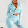 XL Seamless Women Yoga Sets Female Sport Gym Suits Wear Running Clothes Fitness Set Long Sleeve Clothing 210813