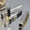 Luksusowy MSK-163 Classic Fountain Rollerball Ballpoint Pen High Quality Metal Big Ripple Barrel School Office Office z serial233Q