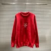 New 22SS Brand Letter Embroidery Printed Knit Men's Sweater Simple Loose Round Neck Women's Same Sweater classic designer clothing S-XXL